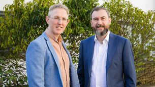 <p>Dermot Clancy and Neil McGough of OneTouch Health, in Galway. </p>