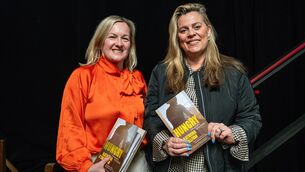 <p>Host Deirdre O’Shaughnessy, and author Katriona O’Sullivan at St Luke’s during Cork World Book Fest. Picture: Chani Anderson</p>