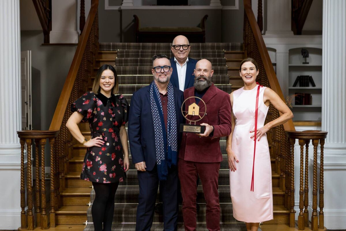 Home of the Year 2026 winners Lorcan Burke and Adrian Sharpe with Siobhán Lam, Hugh Wallace, and Amanda Bone. Picture: Kelan Molloy