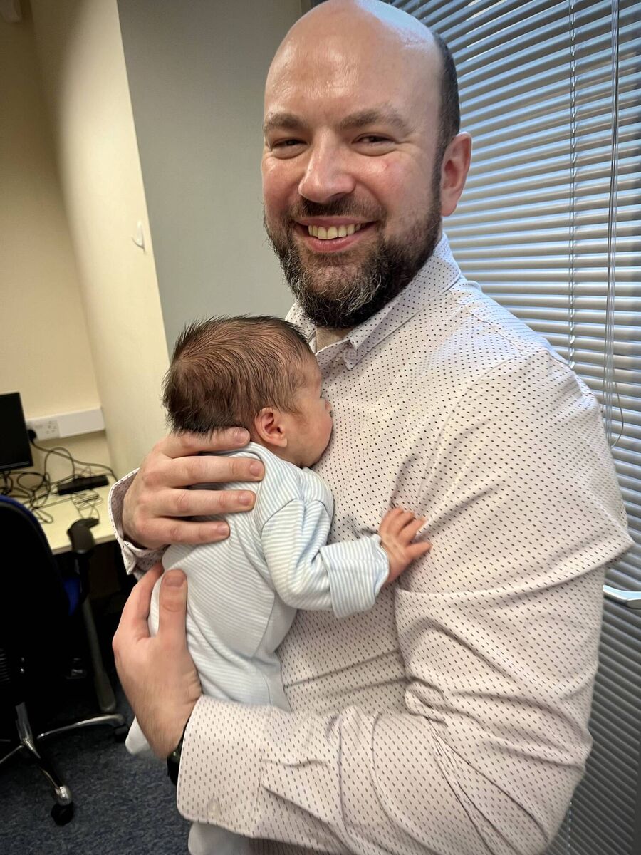 Daniel Gleeson with his son. He believes a change in paternity leave entitlement will give families a chance to settle into parenthood, rather than just surviving the first few weeks