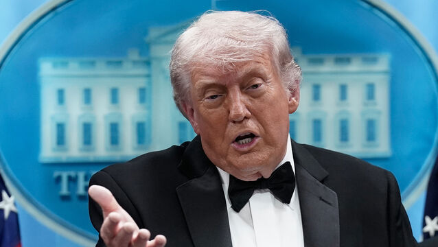<p>President Donald Trump speaks in the James Brady Press Briefing Room at the White House after an unspecified threat at the annual White House Correspondents' Association Dinner in Washington, Saturday, April 25, 2026. (AP Photo/Jose Luis Magana)</p>
