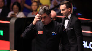 <p>Ronnie O’Sullivan’s bid for an eighth world title is over (Nigel French/PA).</p>