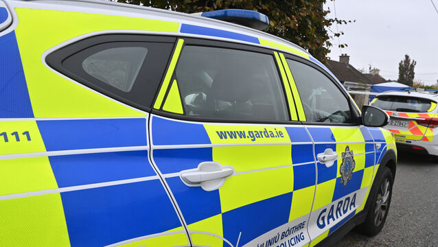 <p> Defendant accused of headbutting the rear left window of a Garda car, smashing it. Picture: Dan Linehan</p>