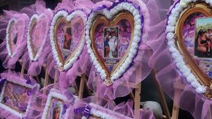 <p>Picture frames of Scarlett Faulkner at Crosses Funeral Home in Limerick City. Picture: Brendan Gleeson.</p>