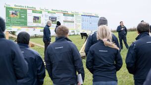 <p>Attendees at the Newford Suckler Demonstration Farm's Suckler Breeding Open Day last week. </p>