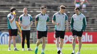 Mayo players inspect the pitch 26/4/2026
