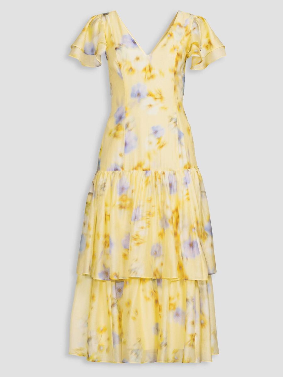 Yellow Floral Ruffle Tiered Midi, €88, Very.