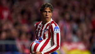 <p>Giuliano Simeone of Atletico de Madrid takes a throw-in during the UEFA Champions League 2025/26 Quarter-Final Second Leg match between Club Atlético de Madrid and FC Barcelona at on April 14, 2026 in Madrid, Spain. (Photo by Angel Martinez/Getty Images)</p>