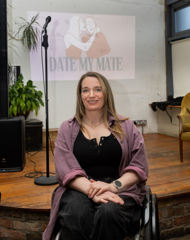 Irish Examiner reporter Louise Burton at Date my Mate at The Fumbally, Dublin, Pictures: Gareth Chaney