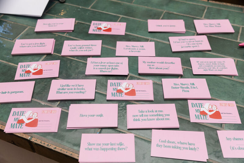 "Flirt Cards" at Date my Mate at The Fumbally, Dublin