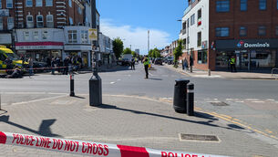 <p>Police officers at the scene in Golders Green, north-west London, after two people were stabbed. Picture date: Wednesday April 29, 2026.</p>