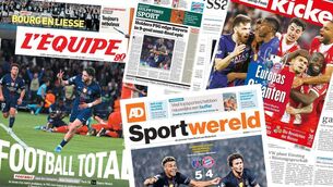 <p>European newspaper front pages on the day after PSG 5 Bayern Munich 4</p>