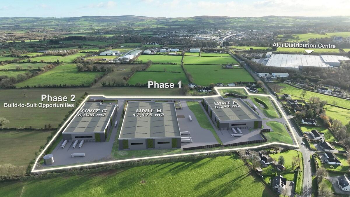 Computer generated image of the phase one units at Ireland South Logistics Park, Mitchelstown, Co Cork