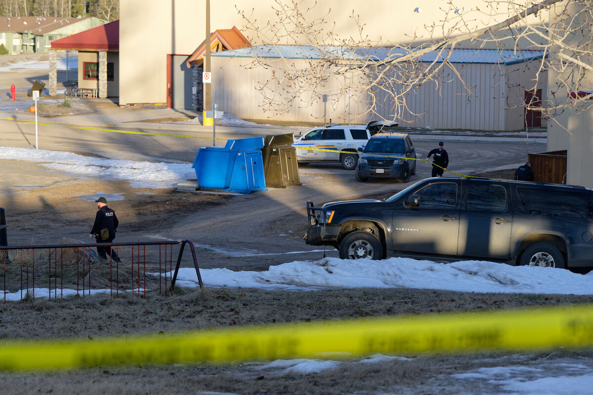 Police block an area near Tumbler Ridge Secondary School. File picture: Jesse Boily/AP