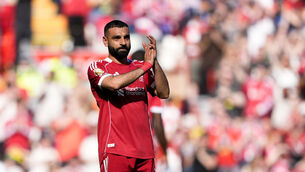 <p>Mohamed Salah was forced off during the Premier League win over Crystal Palace. Pic: Peter Byrne/PA</p>