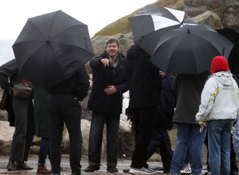 Brad Pitt doing work for his latest film, One For All at Bulloch Harbour in Dublin. Picture: Padraig O'Reilly