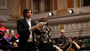 <p>Tenor Conor Prendiville on stage at City Hall for the opening night of Cork International Choral Festival. Picture: Darragh Kane</p>