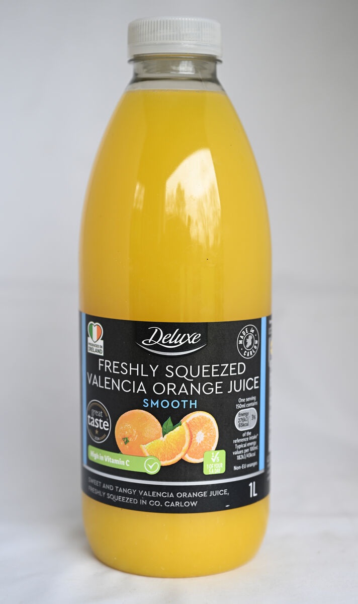  Roz Crowley Food reviews. Orange juices. Freshly squeezed Valencia Orange juice. Deluxe by Lidl. . Picture: Larry Cummins