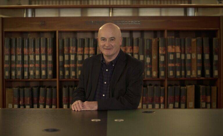 Mick Lynch in the National Archives.
