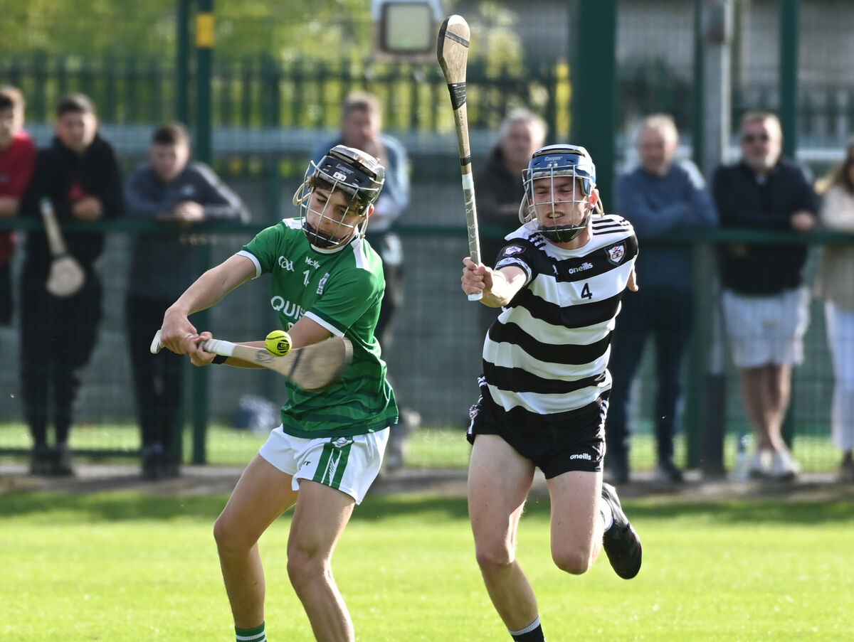 Ballincollig's Bobby Power shoots and scores a goal from Midleton's Riain McCormack. Picture: Eddie O'Hare Ballincollig's Bobby Power shoots and scores a goal from Midleton's Riain McCormack. Picture: Eddie O'Hare