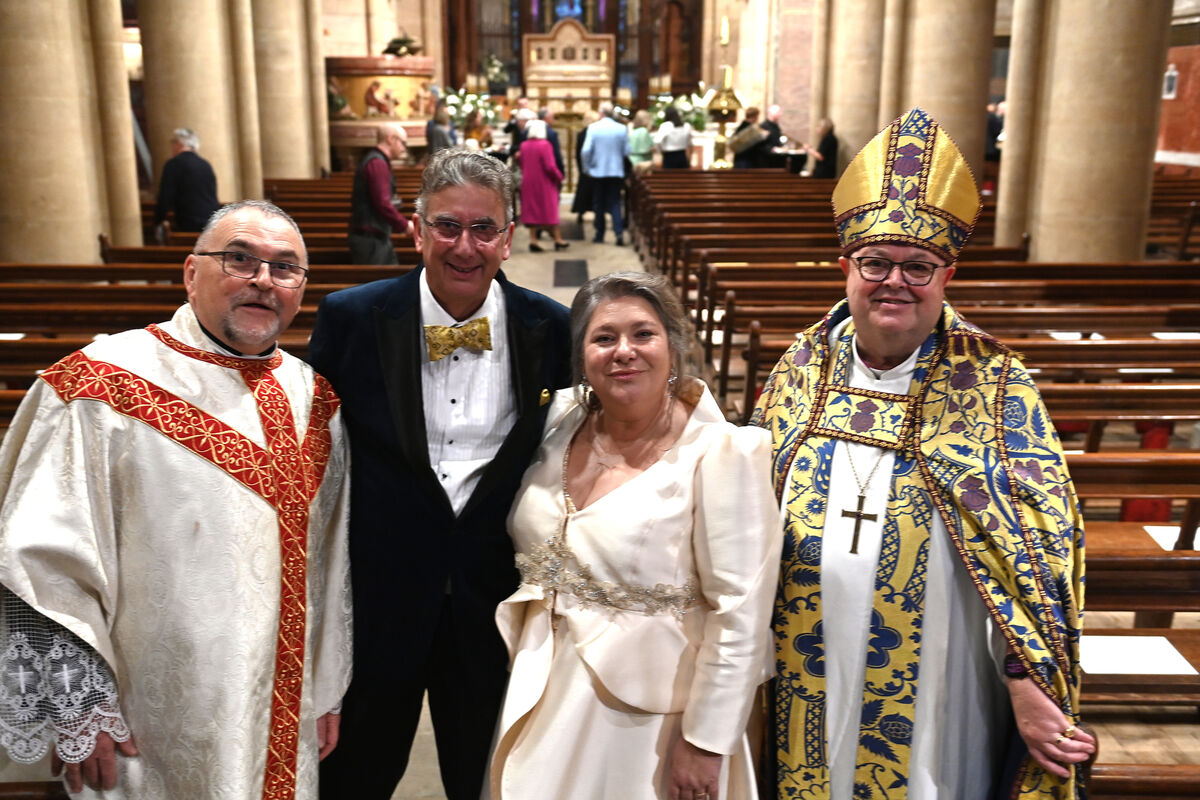  Canon Paul Willoughby and officiant Paul Colton after the marriage service and nuptial choral Eucharist for Dean of Cork Nigel Dunne and Mrs Sonya Dunne (nee Keogh) last November. Paul Colton also famously officiated at the wedding of Victoria Adams and David Beckham in 1999. Picture: Larry Cummins