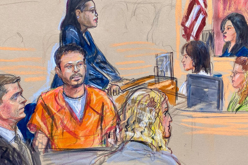 Cole Tomas Allen appeared in a US federal court in Washington (Dana Verkouteren via AP)