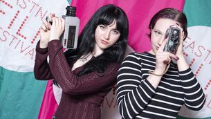 <p>Keeley Guilfoyle and Belle Rochelle at the Crane Lane in Cork for the launch party of the Fastnet Film Festival. Picture: Gerard McCarthy</p>