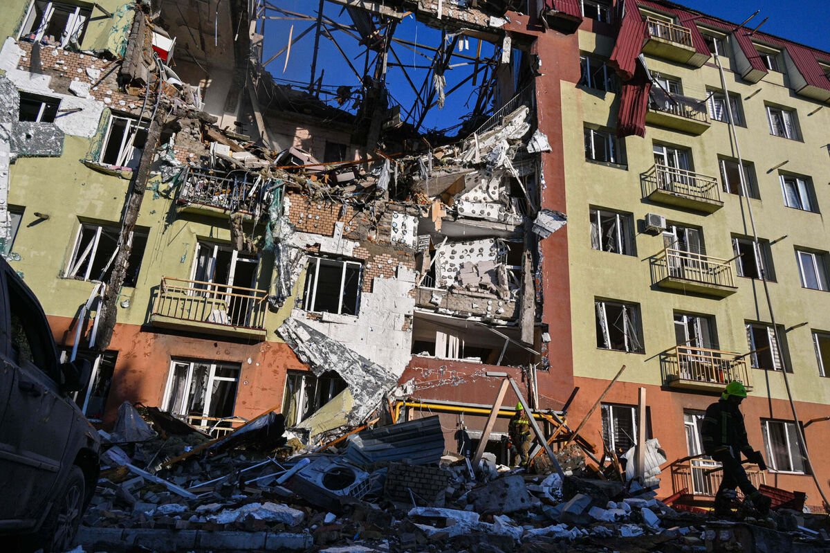 A rescue worker at a house which was heavily damaged after a Russian strike in Odesa last month. Photo: AP/Michael Shtekel