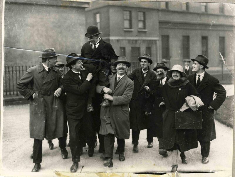 Sean Lemass being carried shoulder high by supporters following his by-election victory in Dublin South in November 1924. Sean Lemass being carried shoulder high by supporters following his by-election victory in Dublin South in November 1924.