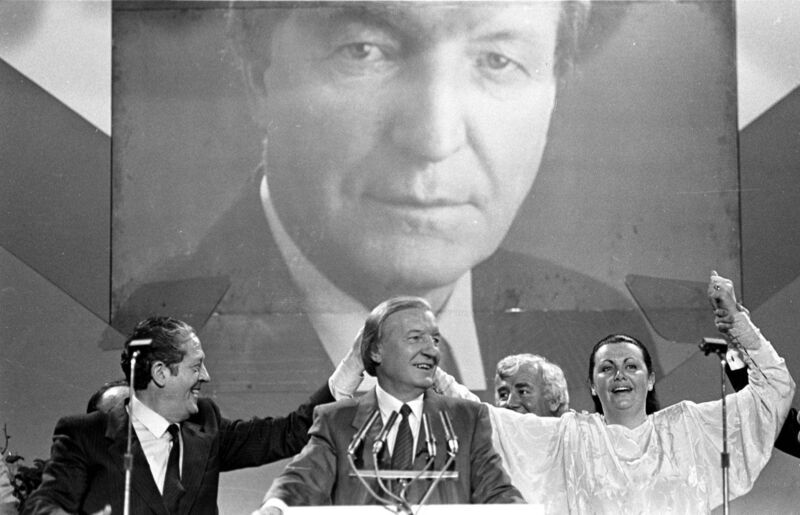 (Left to right) Brian Lenihan, Charles Haughey and Maire Geoghegan Quinn at the Fianna Fáil Ard Fheis in 1986. Photo: Eamonn Farrell/RollingNews.ie (Left to right) Brian Lenihan, Charles Haughey and Maire Geoghegan Quinn at the Fianna Fáil Ard Fheis in 1986. Photo: Eamonn Farrell/RollingNews.ie
