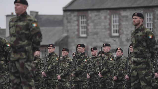 <p>Men and women of the 125th Infantry Battalion at Custume Barracks, Athlone, Co Westmeath, ahead of their six-month deployment to South Lebanon as part of United Nations Interim Force in Lebanon (Unifil) in October 2024. Picture: Brian Lawless/PA Wire</p>