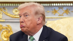 <p>US President Donald Trump in Oval Office in the White House in Washington DC, during a bilateral meeting with Taoiseach Micheal Martin as part of his visit to the US for St Patrick's Day. Picture date: Tuesday March 17, 2026.</p>