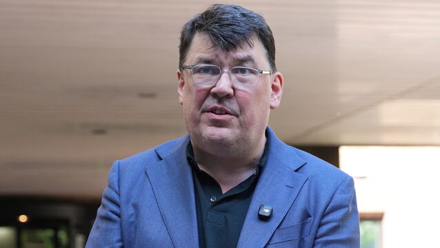 <p>Graham Linehan speaking outside Southwark Crown Court, London, after he had his conviction overturned (Lucy North/PA)</p>