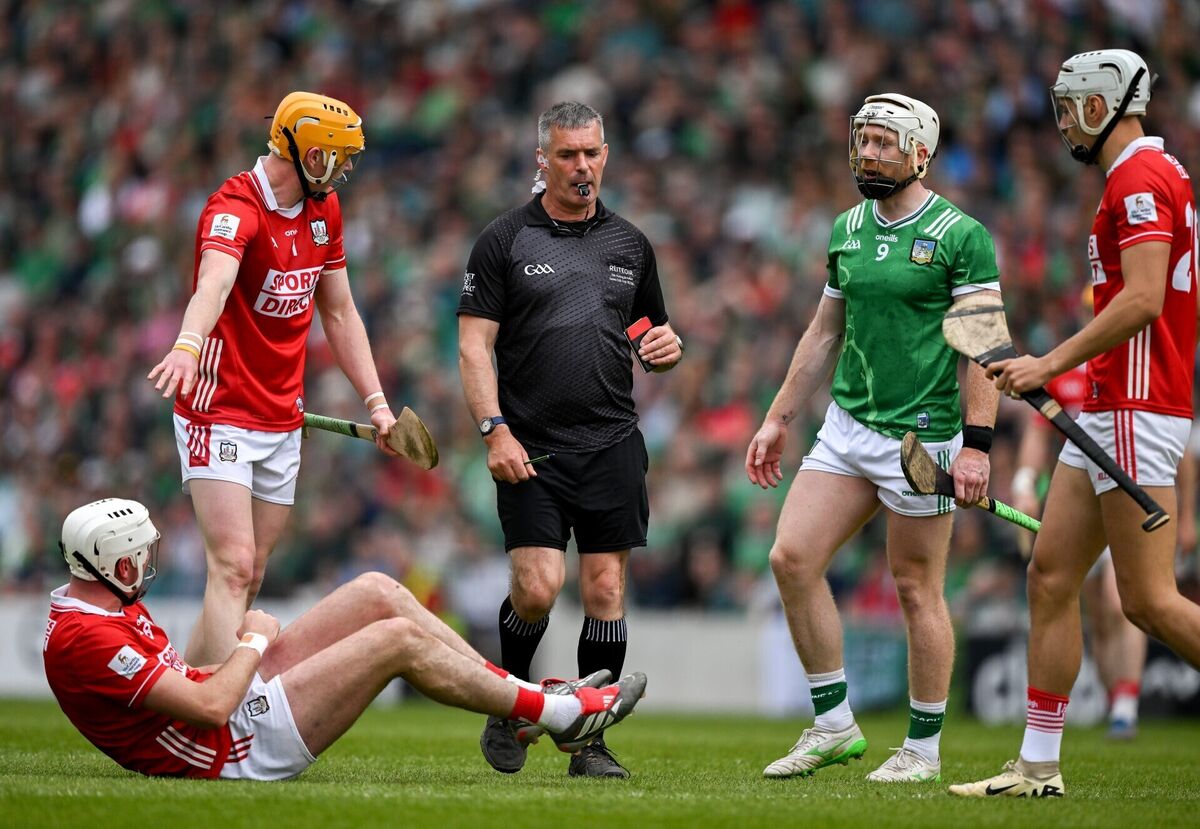 Limerick's Cian Lynch was shown a red card during his side's Munster Senior Hurling Championship defeat to Cork. Pic: Ray McManus/Sportsfile