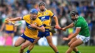 <p>After all the talk about Cork and Limerick being hurling’s main rivalry now, it’s been easy to forget that Clare-Limerick is still box-office. Pic: John Sheridan/Sportsfile</p>