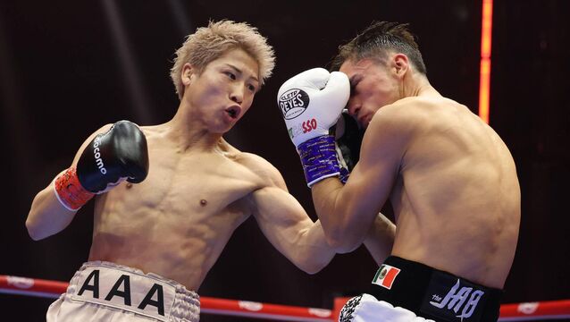<p>GREATEST SHOW: Naoya Inoue punches David Picasso during the IBF, WBC and WBO World Super Bantamweight title fight. Pic: Richard Pelham/Getty Images.</p>