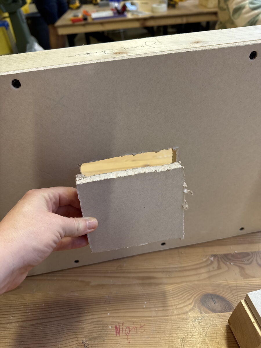 Jennifer Sheahan learns to replace a square of plasterboard.