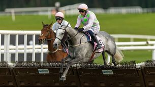 <p>Paul Townend on his way to winning The Boodles Champion Hurdle (Grade 1) with Lossiemouth at Punchestown. Pic: ©INPHO/Morgan Treacy</p>