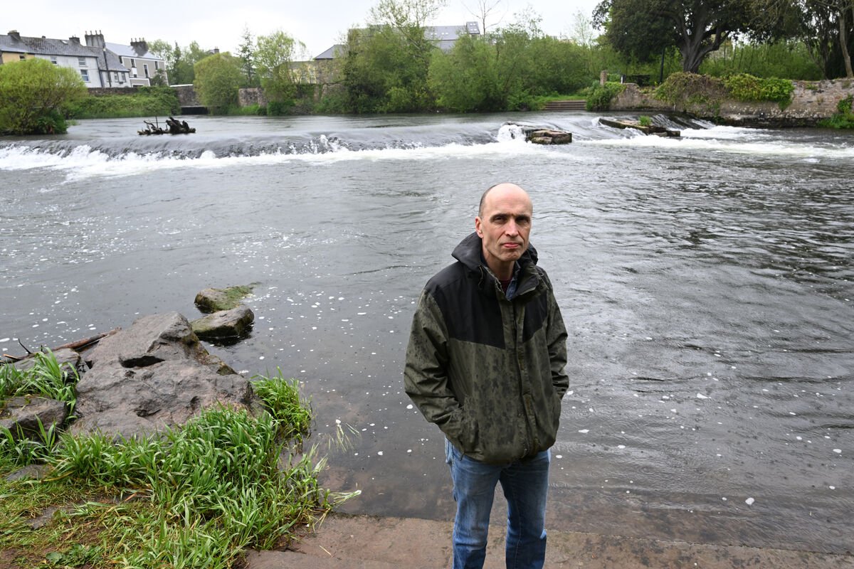  Mike FitzGibbon in front of the river weir at Suir Island at Clonmel, Co Tipperay. Picture: Larry Cummins
