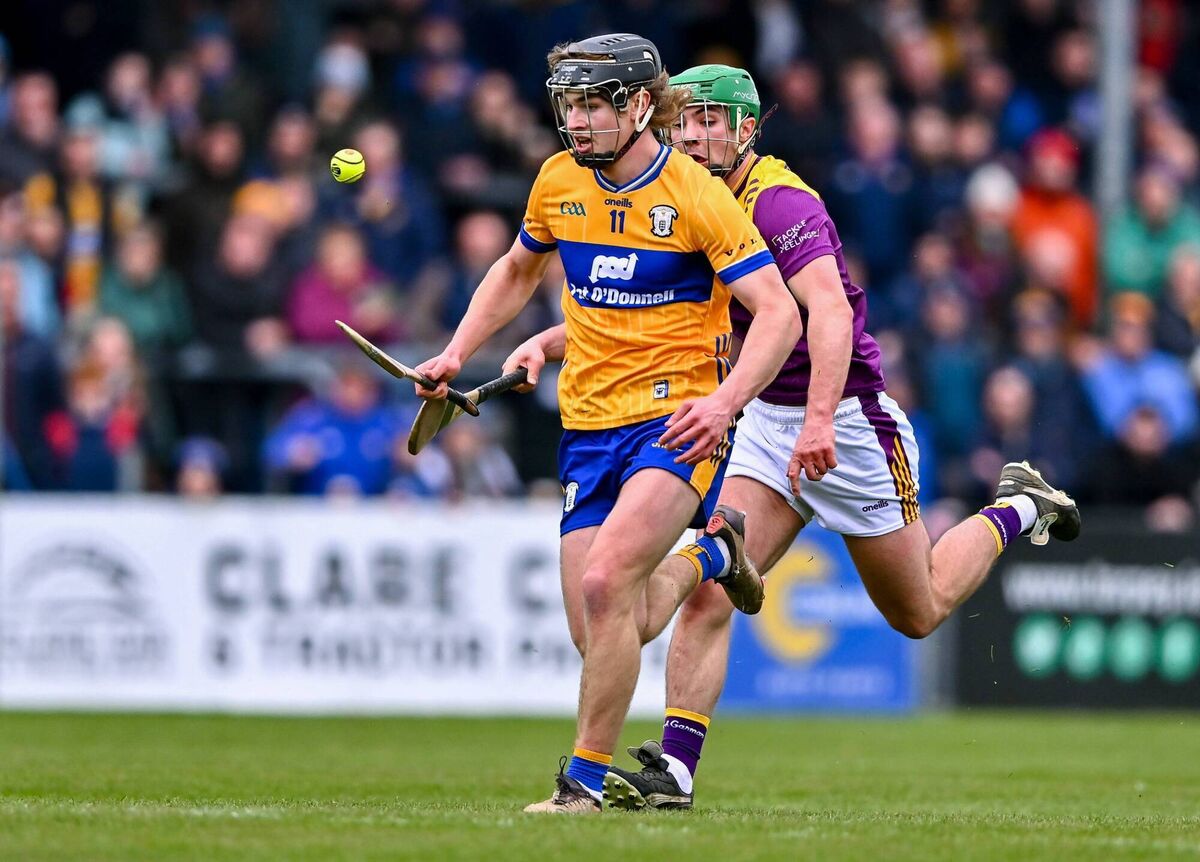 Diarmuid Stritch of Clare in action against Richie Lawlor of Wexford during the National Hurling League. Pic: Piaras Ó Mídheach/Sportsfile Diarmuid Stritch of Clare in action against Richie Lawlor of Wexford during the National Hurling League. Pic: Piaras Ó Mídheach/Sportsfile