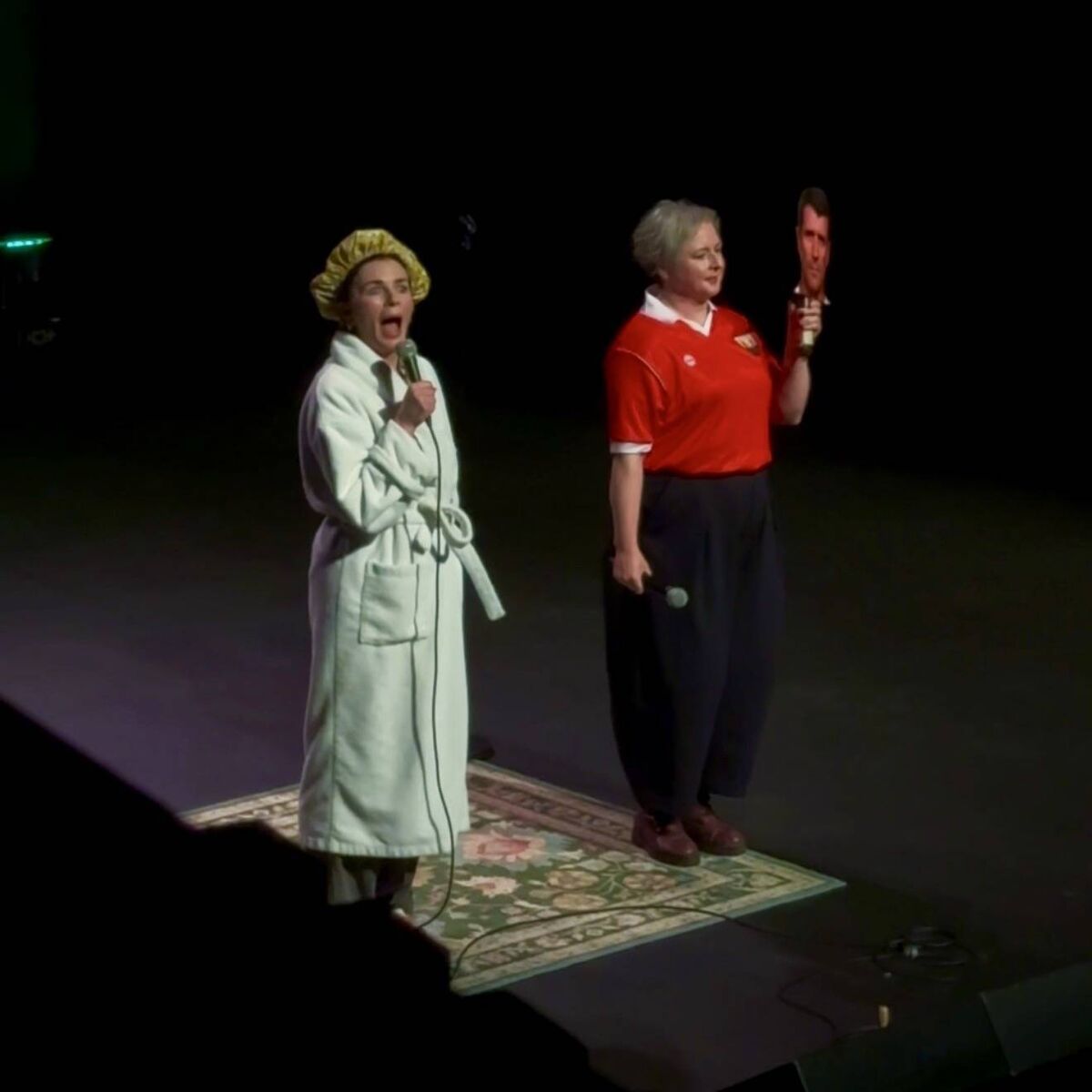 Aisling Bea and Siobhán McSweeney on stage at Cork Opera House for Bea's Older Than Jesus tour