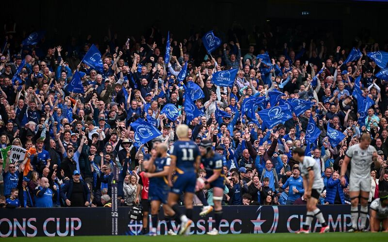 Leinster supporters celebrate after the Champions Cup semi-final victory over Toulon. Pic: Seb Daly/Sportsfile