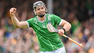 <p>FIRST BLOOD: Aidan O'Connor of Limerick celebrates after scoring his side's first goal. Pic: Tom Beary/Sportsfile</p>