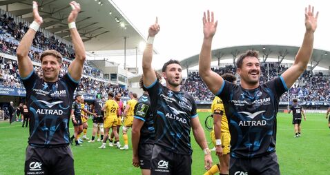 Domingo Miotti, Thomas Darmon and Auguste Cadot celebrate after the match 3/5/2026