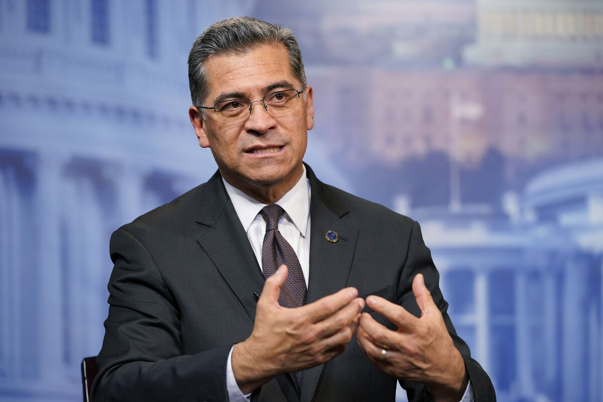 Health and human services secretary Xavier Becerra speaks during an interview in Washington on March 17, 2022. Picture: Jacquelyn Martin, File)