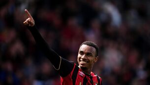 <p>ON THE UP: Bournemouth's Eli Junior Kroupi celebrates scoring. Pic: John Walton/PA Wire.</p>