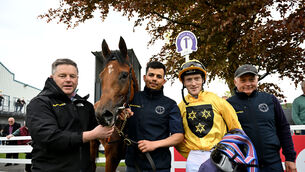 <p>Lady Mairen and Billy Lee win for trainer Paddy Twomey. Pic: Healy Racing</p>