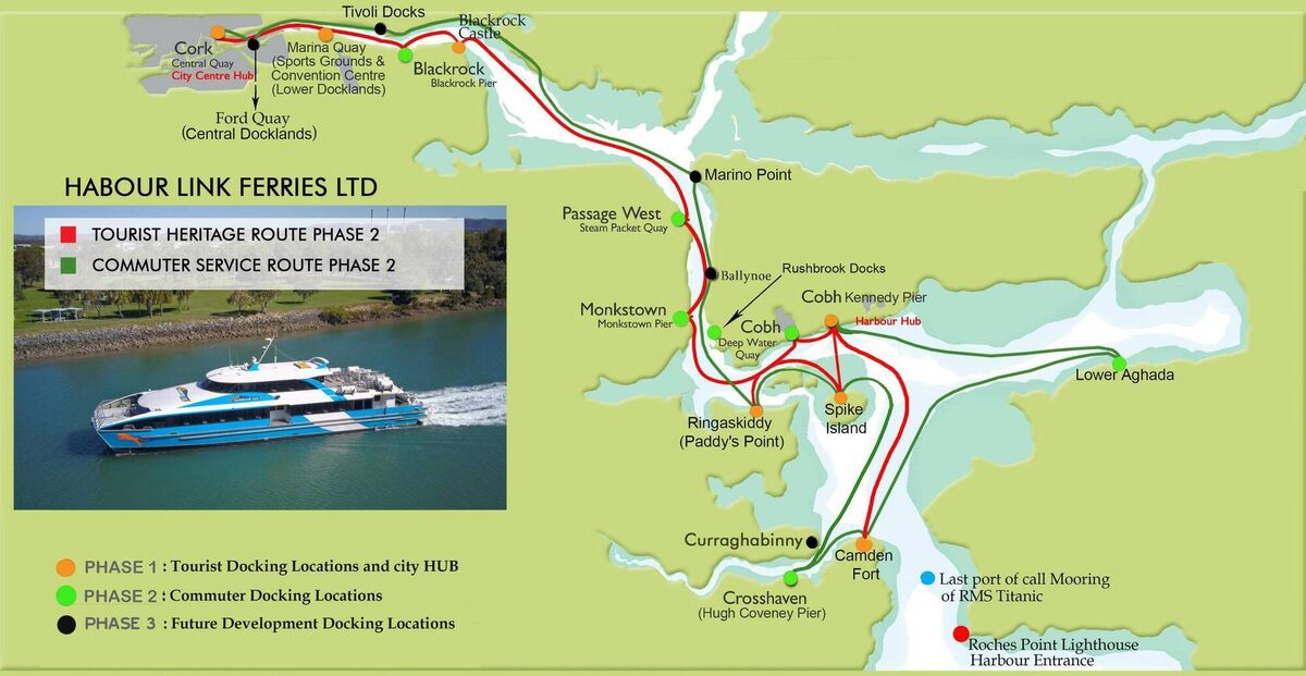The proposed map for the Harbour Link ferry. The proposed map for the Harbour Link ferry.