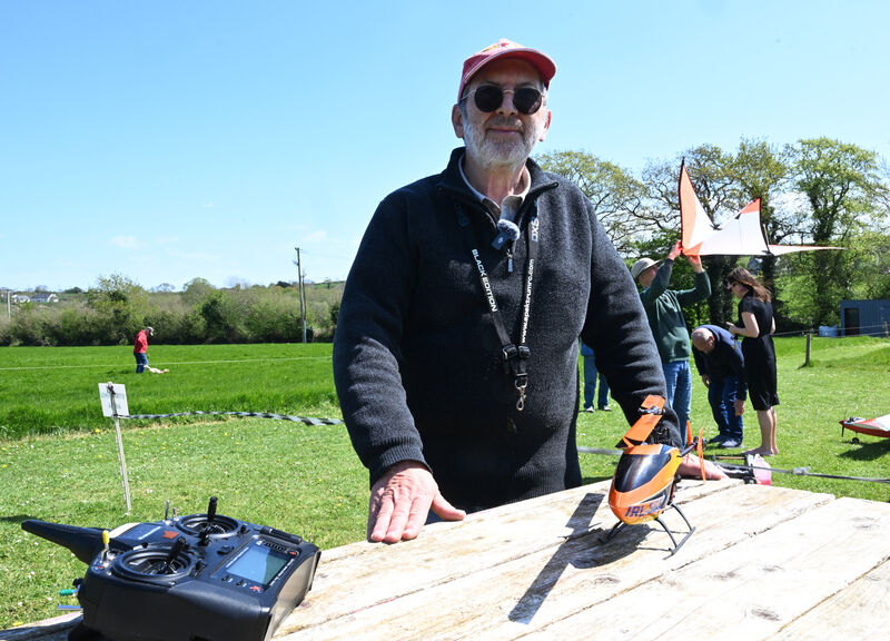 Les Gosnell prepares his model helicopter for flight at the Cork Model Aero Club site at Brinny, Co Cork. Picture: Larry Cummins