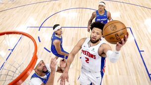 <p>TO THE NET: Detroit's Cade Cunningham goes up for the lay up in their decisive Game 7 win over Orlando Magic in the NBA first round Eastern Conference playoffs at Little Caesars Arena in Detroit. Pic: Nic Antaya/Getty Images</p>